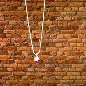 Raw Ruby Silver Necklace